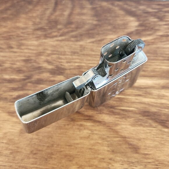 1996 Zippo Lighter, High Gloss Mirror Finish, Chrome With $ Dollar Sign Made USA - Picture 9 of 10